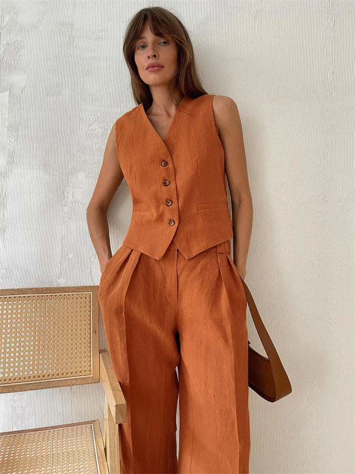 Marlowe 100% Linen Trouser Set