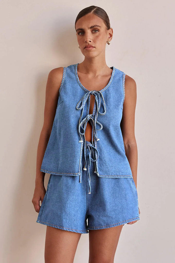 Doretta Denim Tie Set