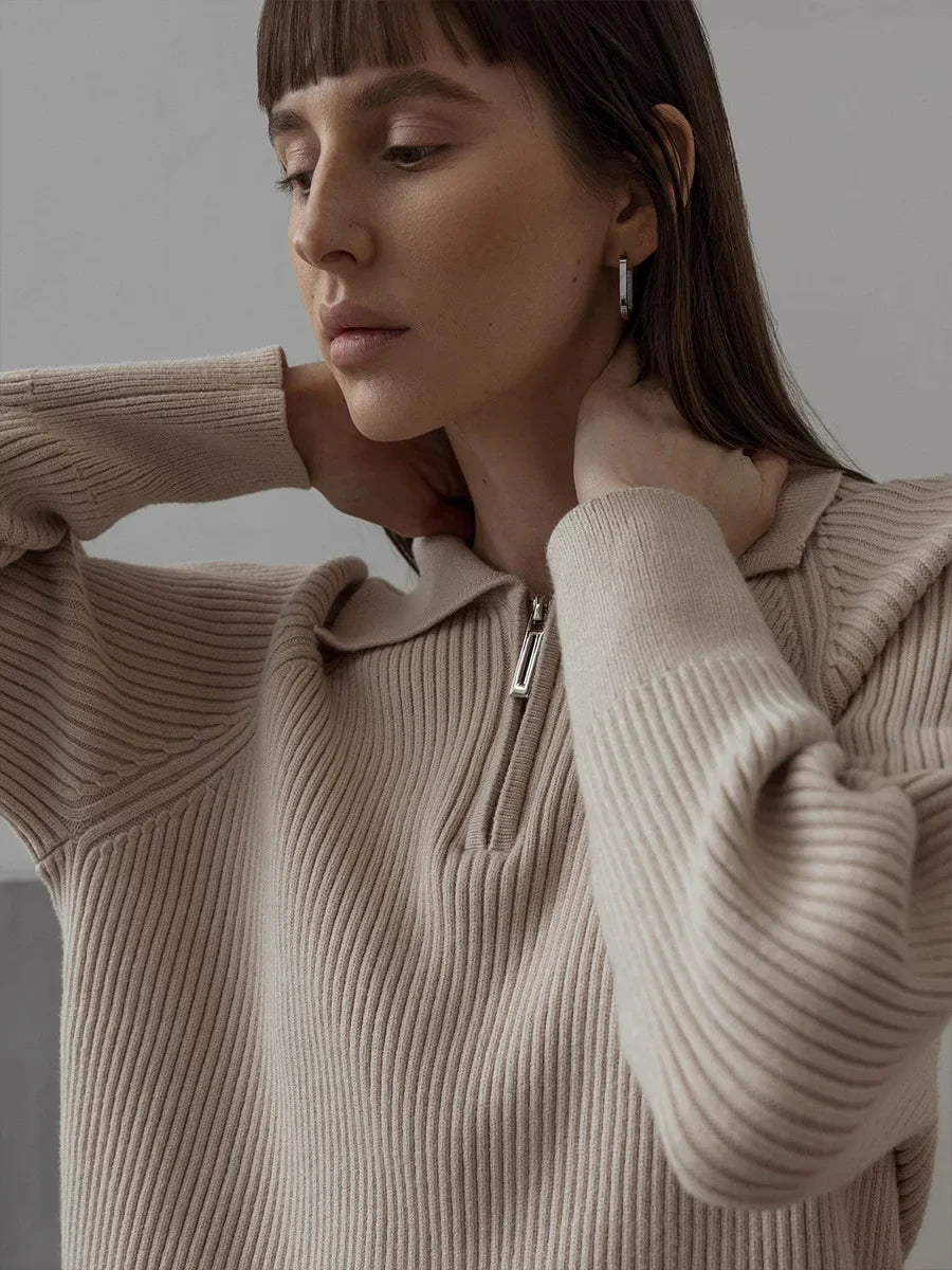 Marceau Ribbed Half-Zip Sweater