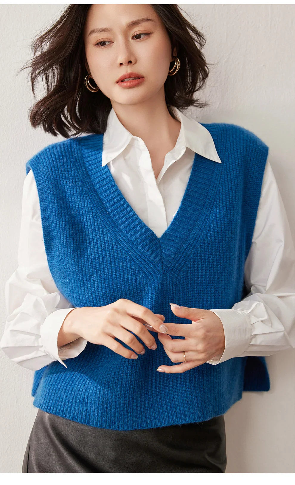 Elise Ribbed Cashmere Vest
