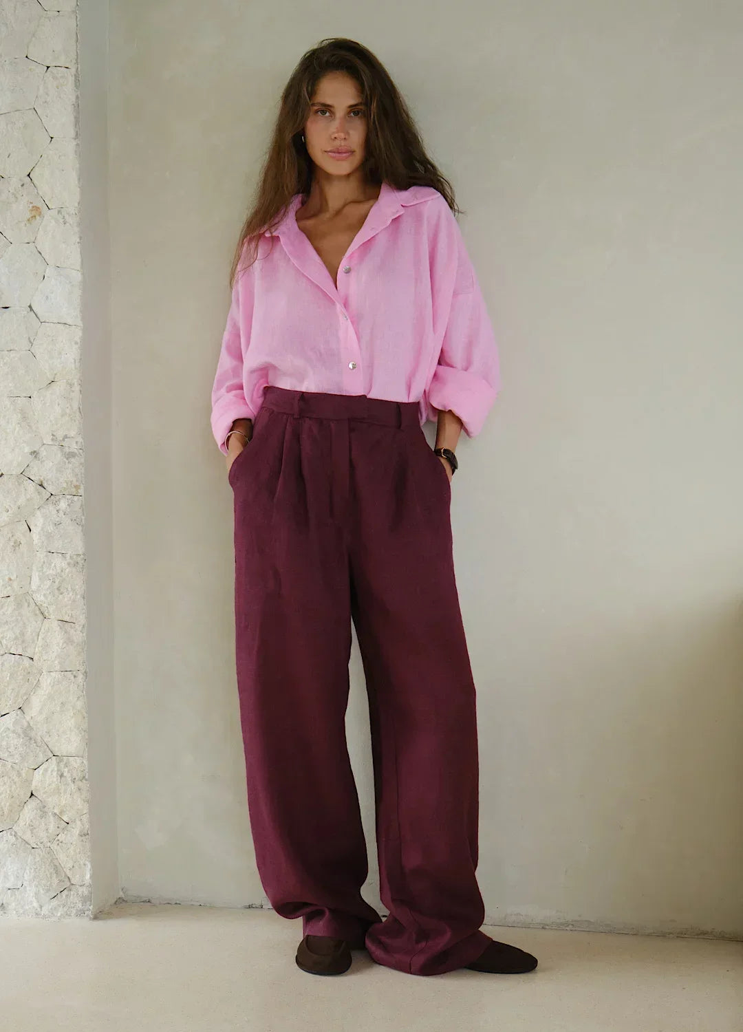 Arden Linen Wide-Leg Trousers