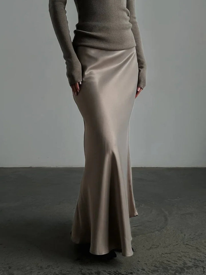 Seraphine Satin Fishtail Maxi Skirt