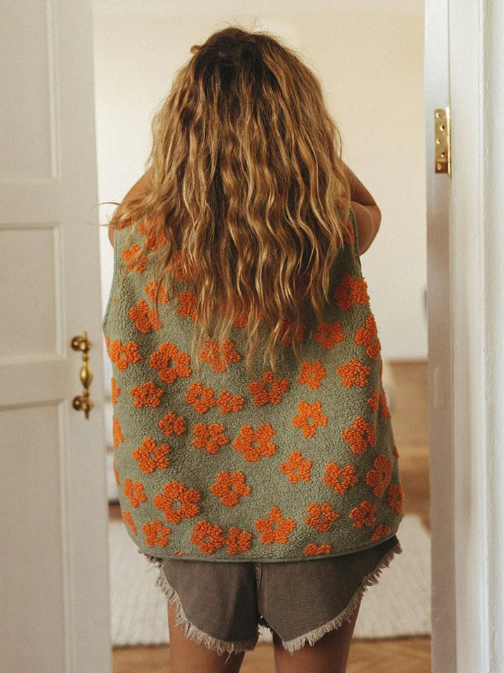 Marlowe Floral Sherpa Vest