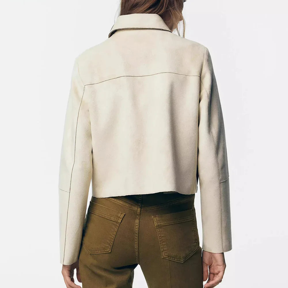Avery Suede Cropped Jacket
