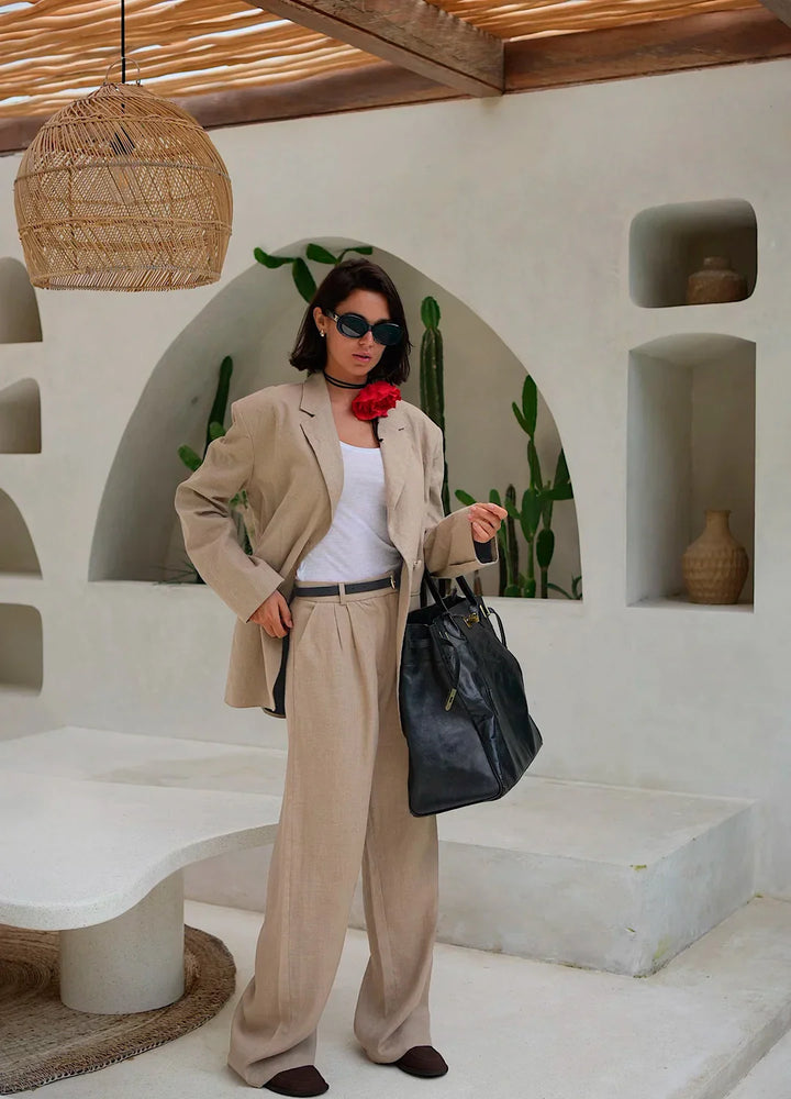 Arden Linen Wide-Leg Trousers