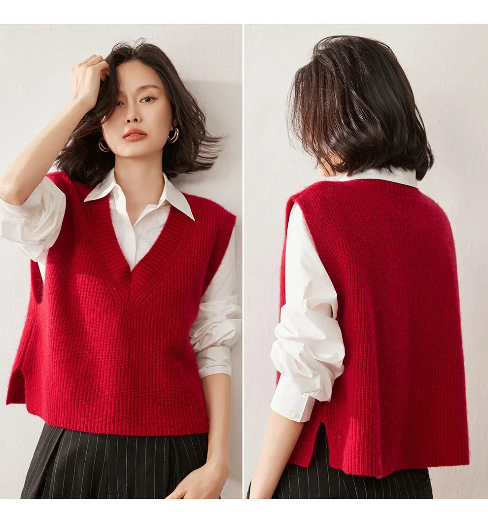Elise Ribbed Cashmere Vest