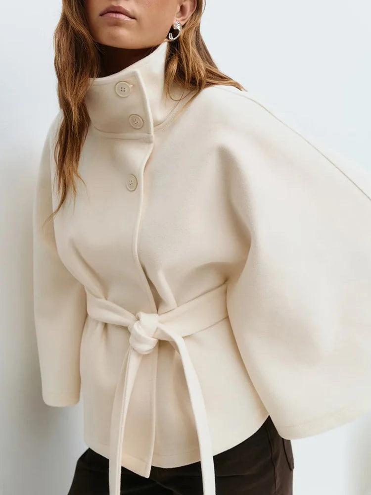 Novara Wool-Blend Cape Coat