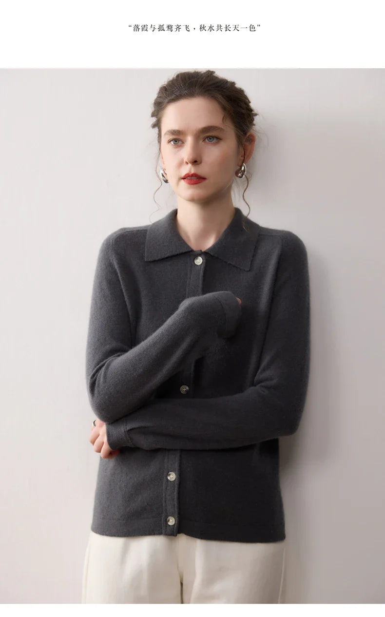 Elise Polo Cashmere Cardigan