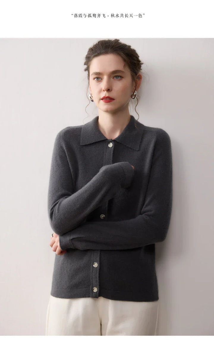 Elise Polo Cashmere Cardigan