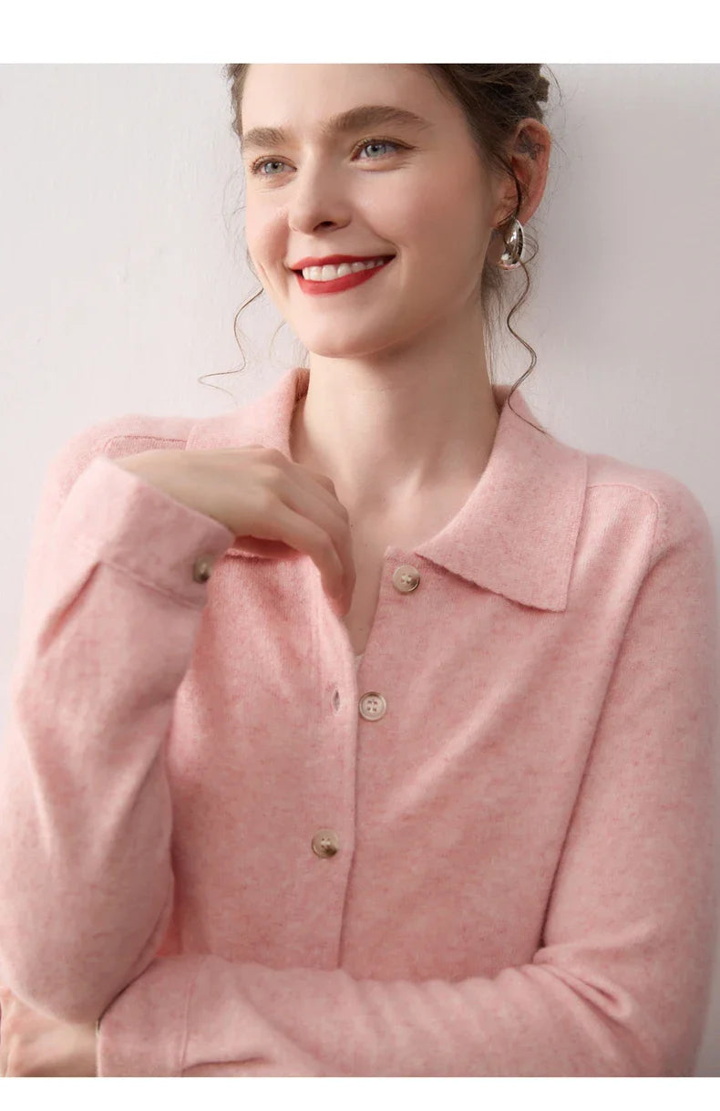 Elise Polo Cashmere Cardigan