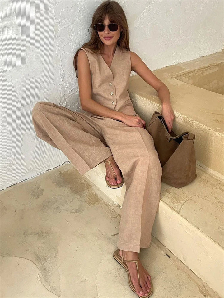 Marlowe 100% Linen Trouser Set