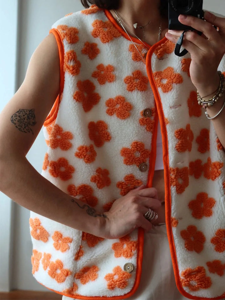 Marlowe Floral Sherpa Vest