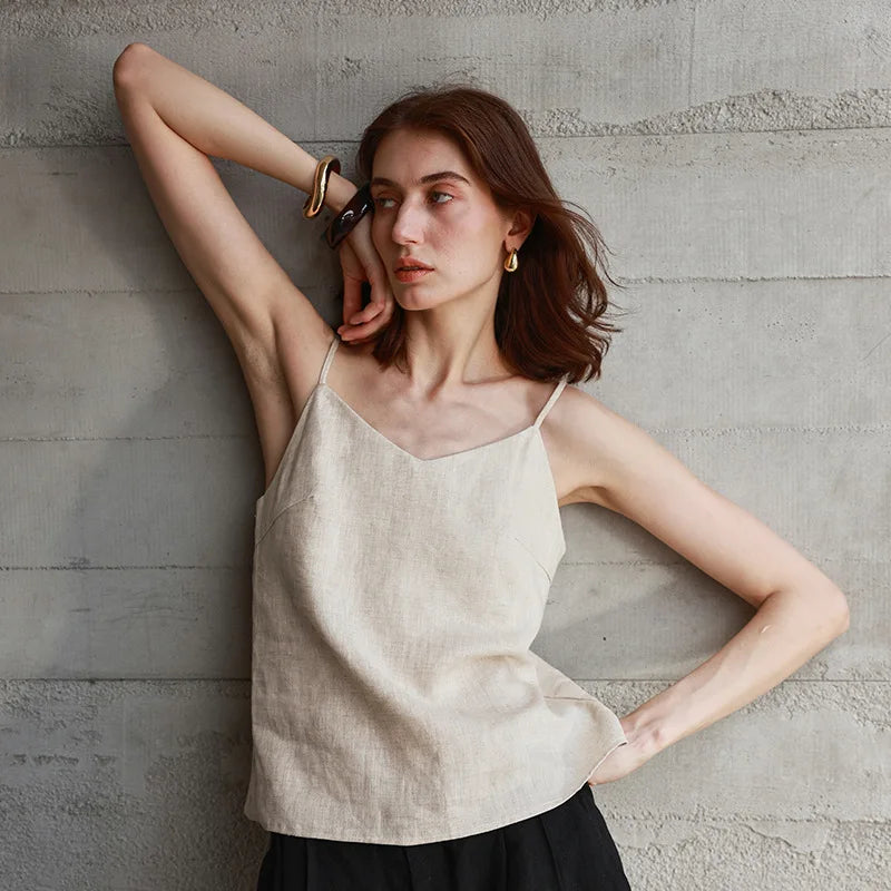 Women’s Linen V-Neck Camisole Top