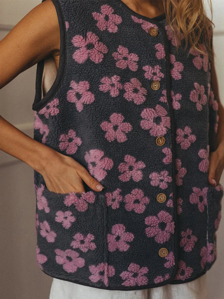 Marlowe Floral Sherpa Vest