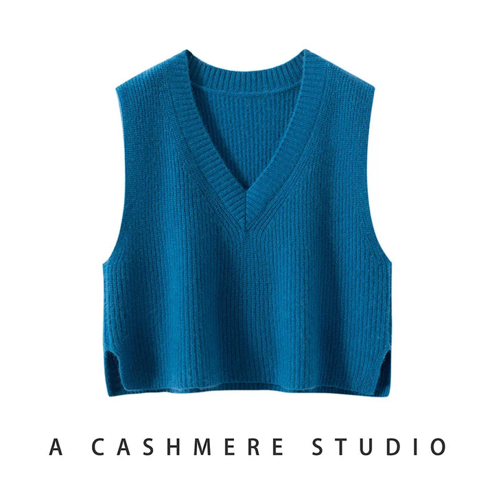 Elise Ribbed Cashmere Vest