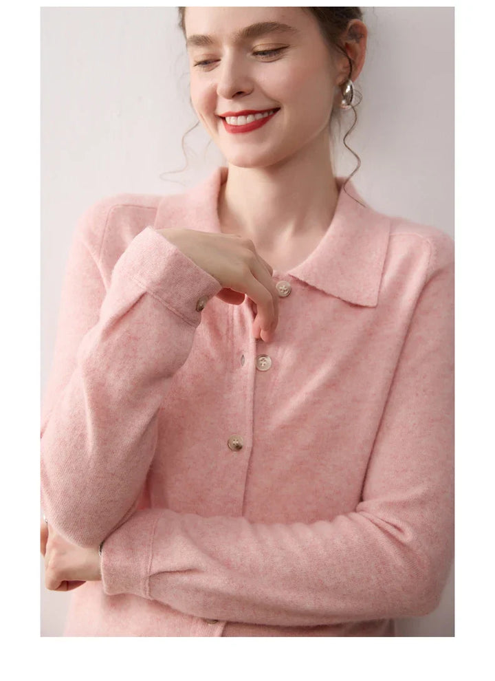 Elise Polo Cashmere Cardigan