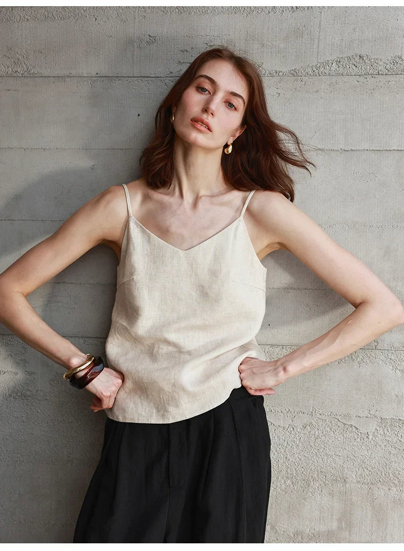 Women’s Linen V-Neck Camisole Top