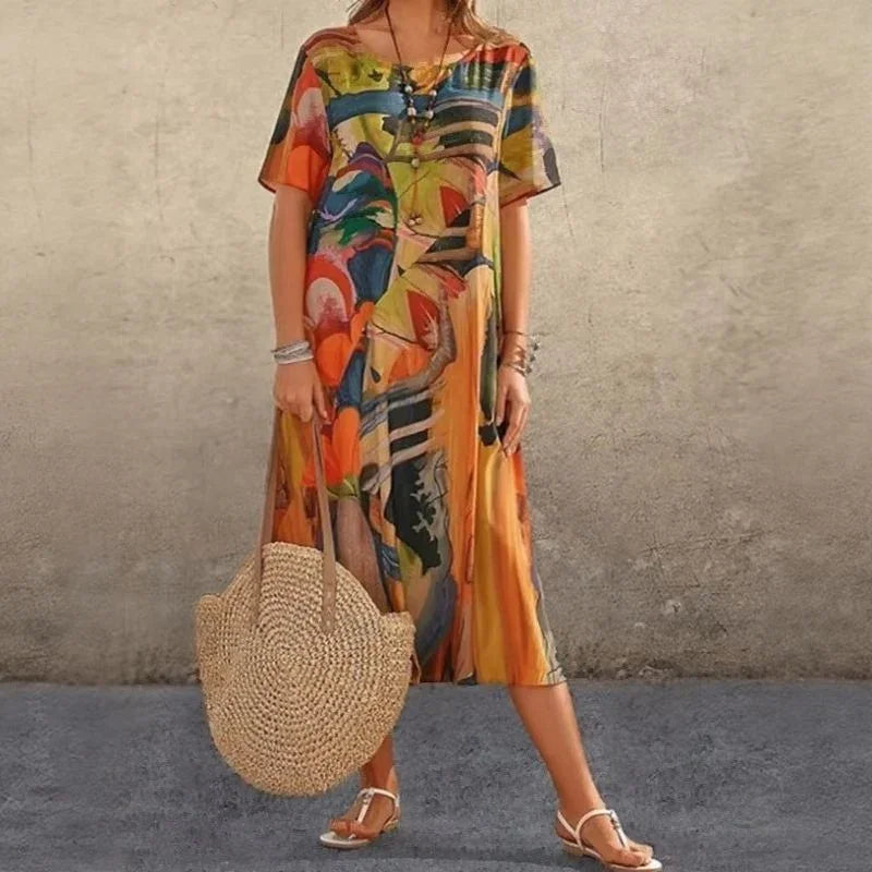 Grace - Dress in Contemporary Abstract Print