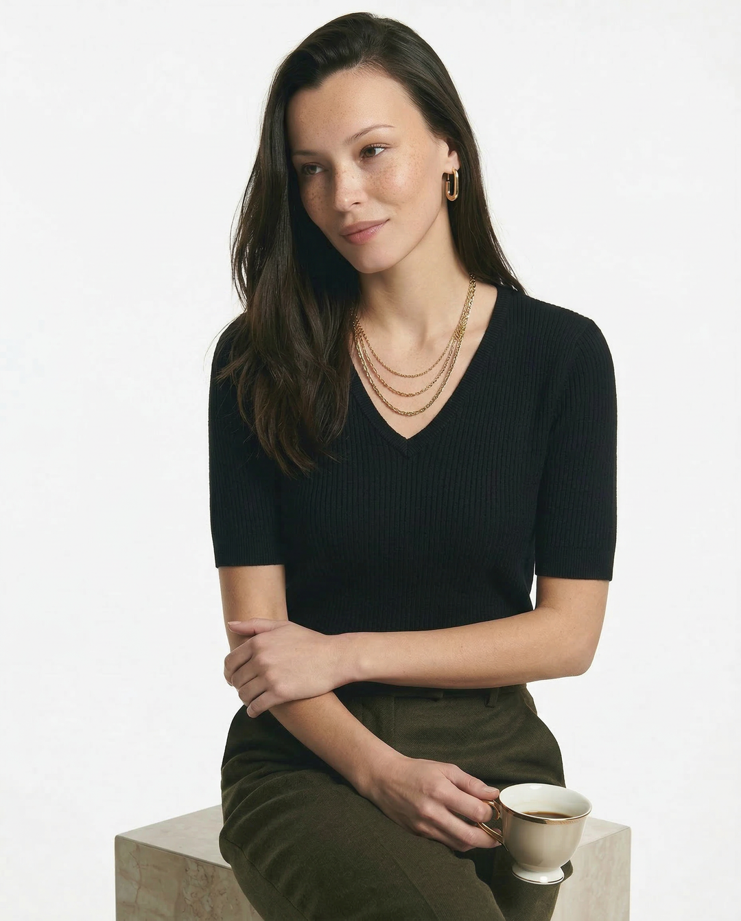 Elysian V-Neck Knit Top