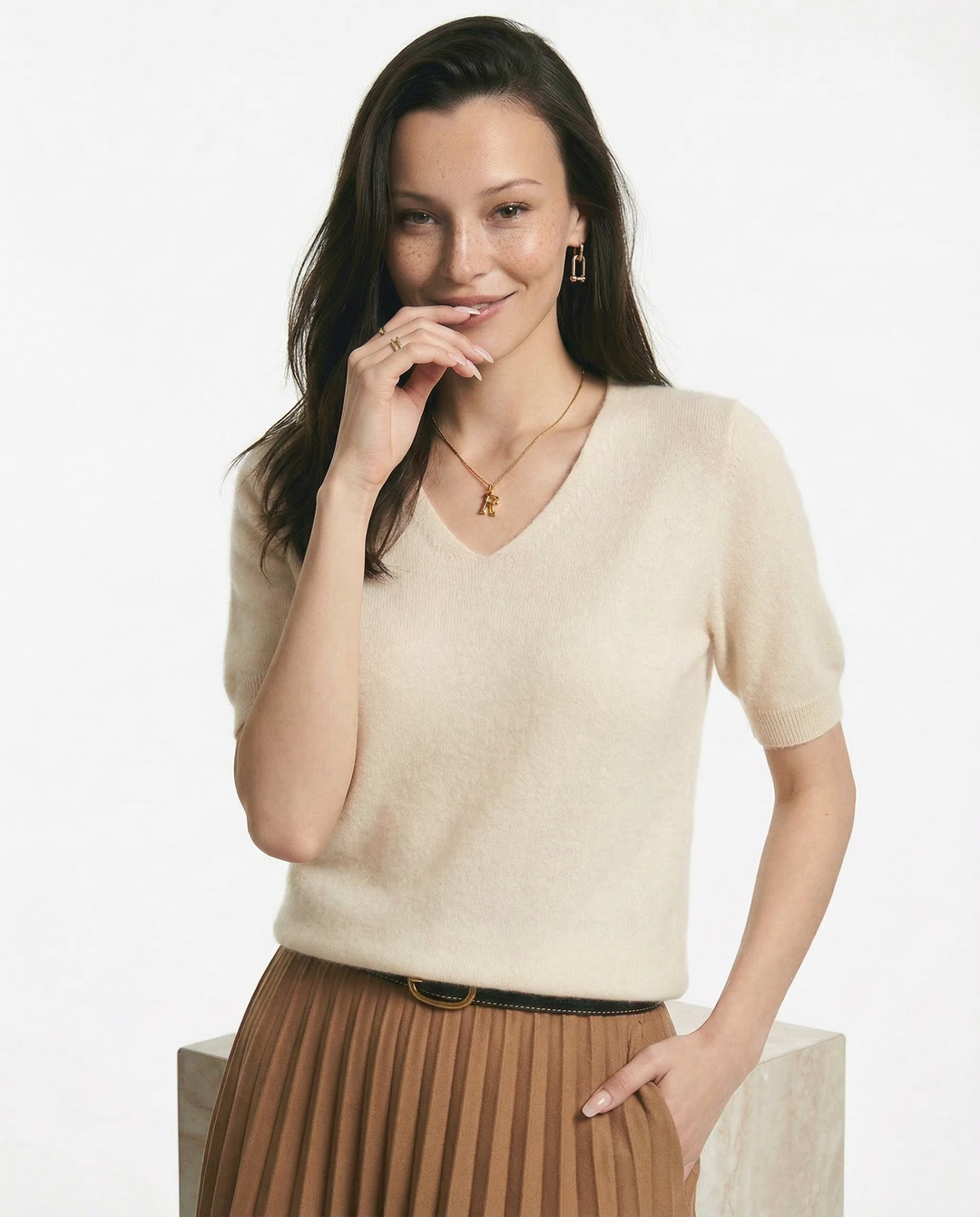 Elysian V-Neck Knit Top