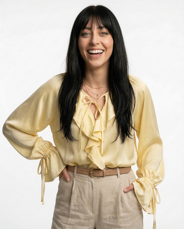 Liora Satin Ruffle Blouse