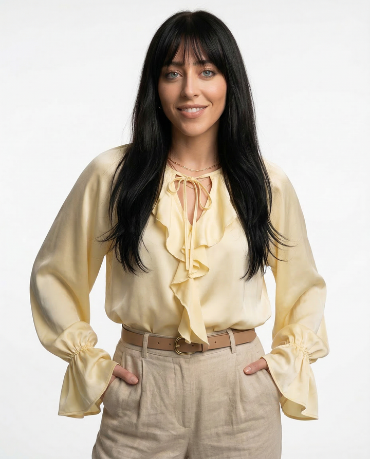 Liora Satin Ruffle Blouse