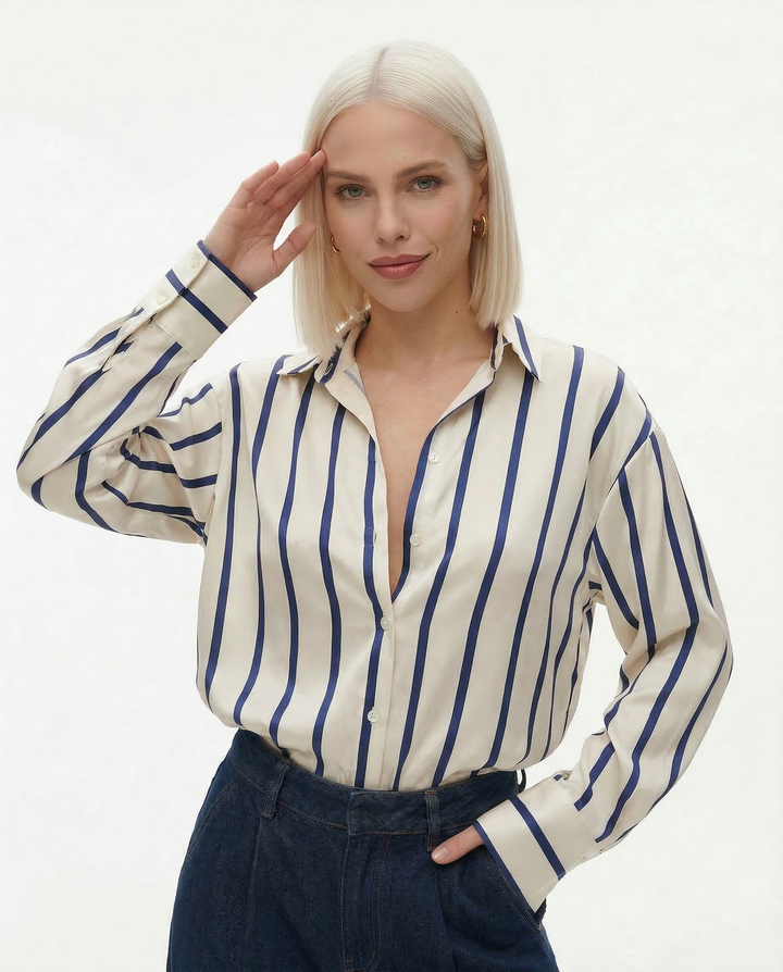 Delaney Satin Stripe Shirt