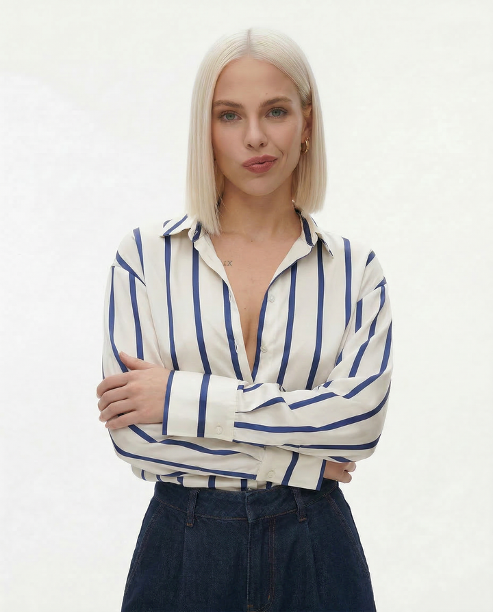 Delaney Satin Stripe Shirt