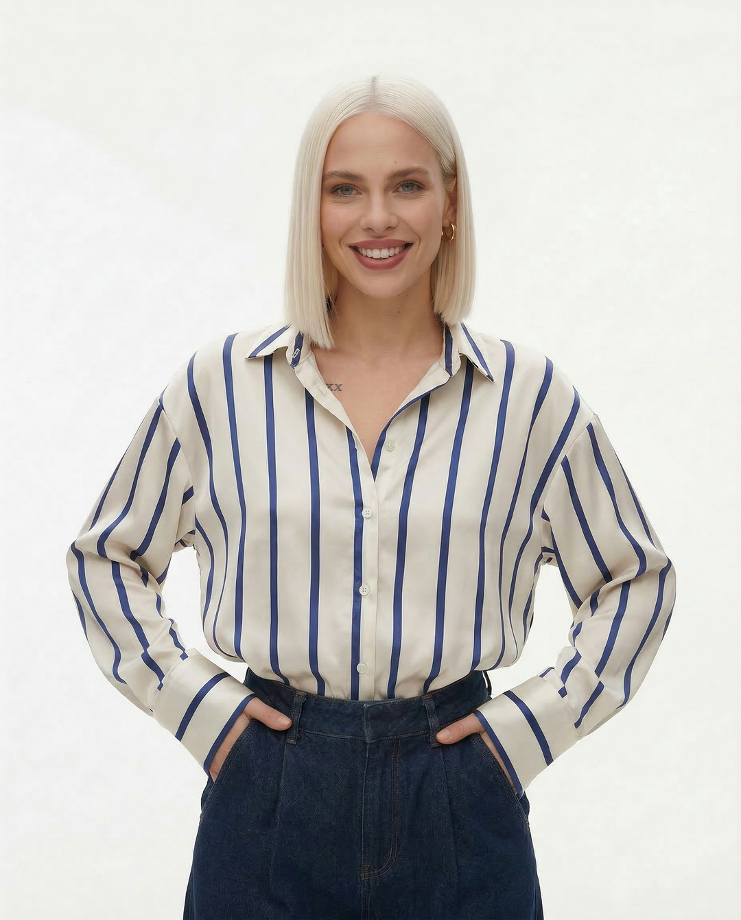 Delaney Satin Stripe Shirt