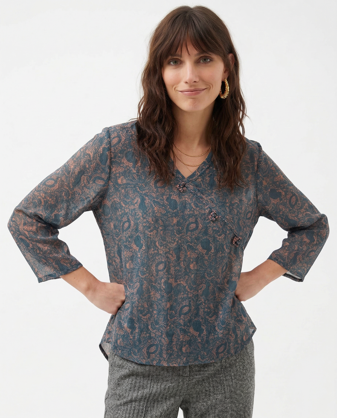 Kaien Crosswrap Linen Blouse