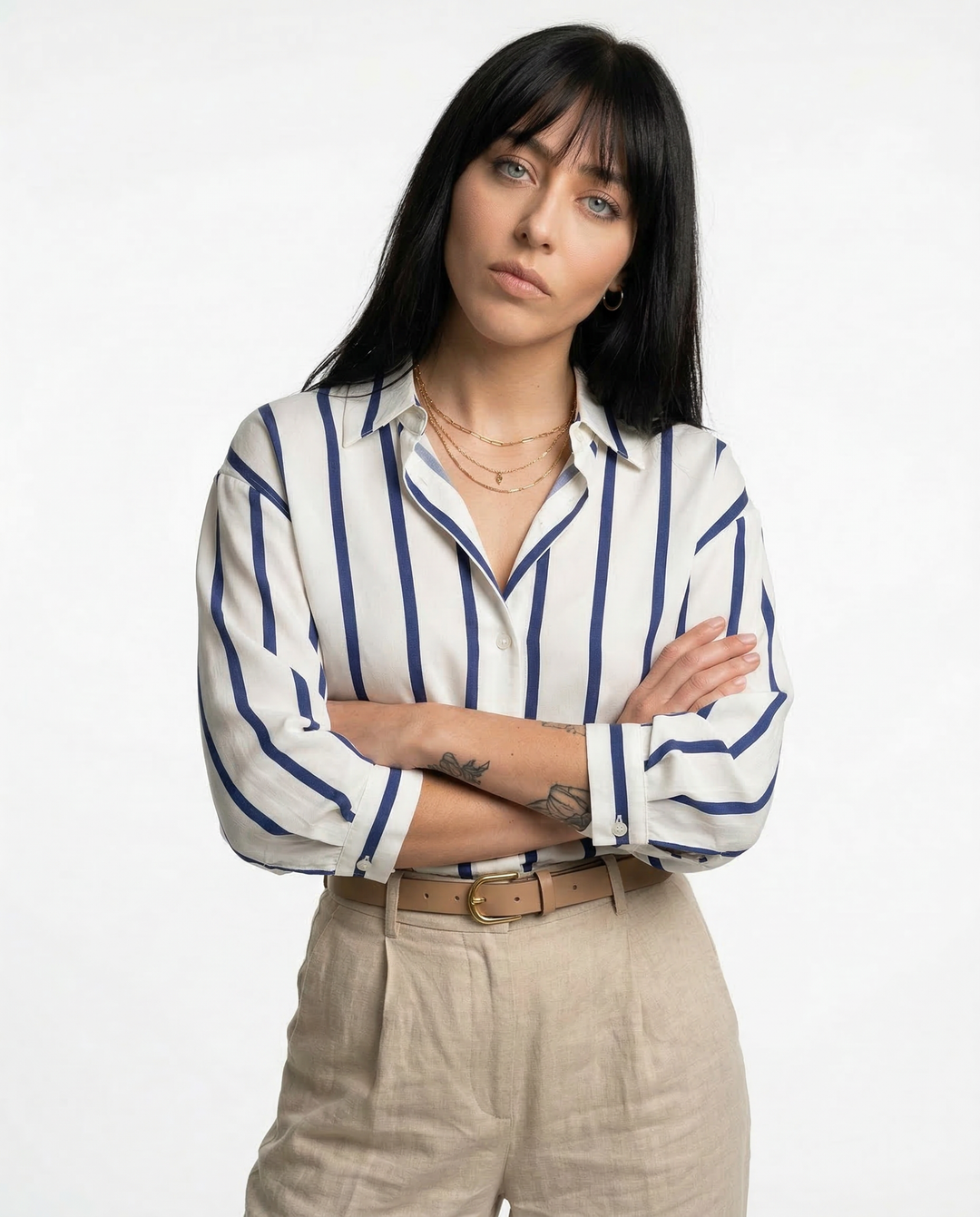 Maren Stripe Satin Blouse