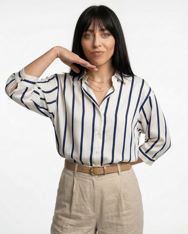 Maren Stripe Satin Blouse
