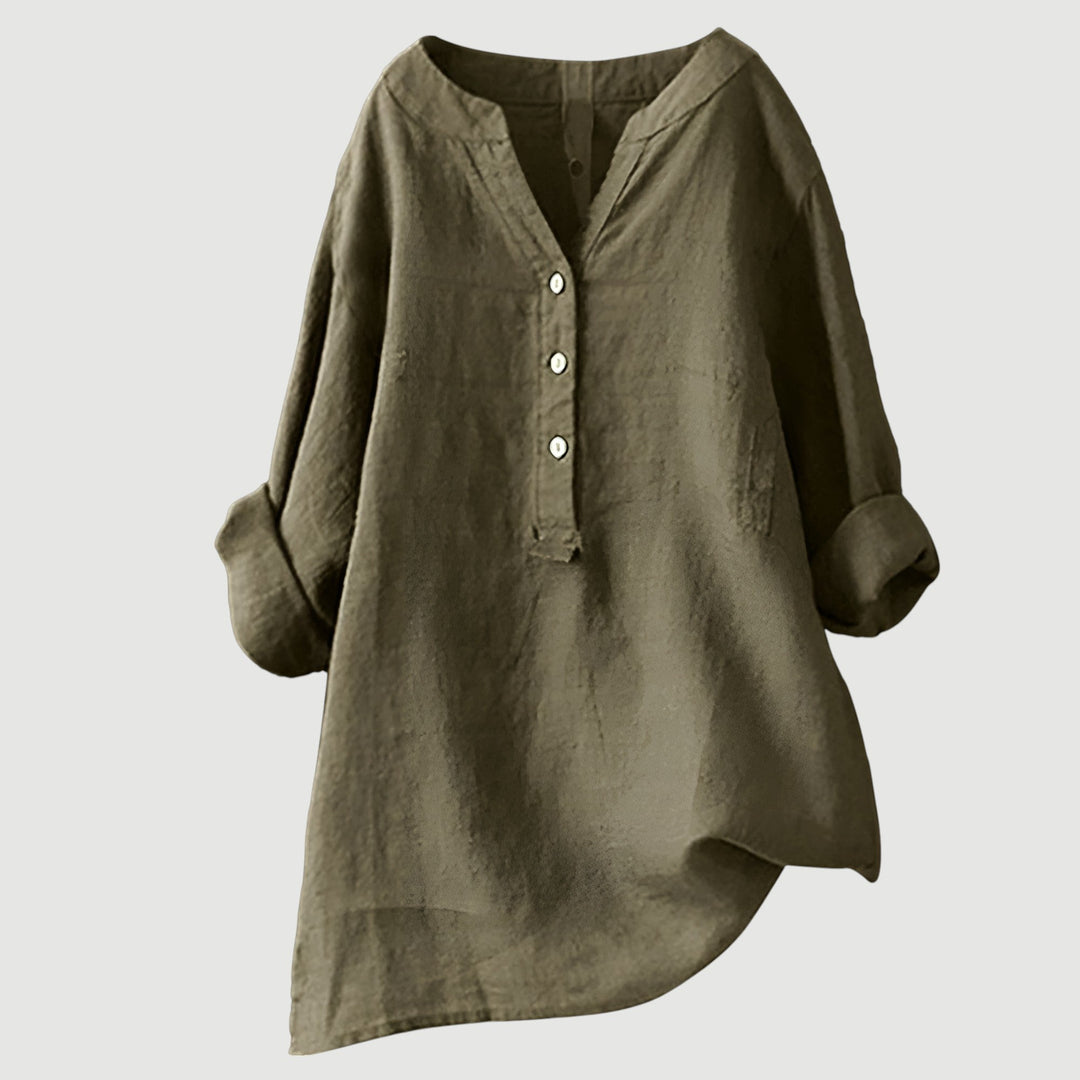 Gavienne Women's Lightweight and Comfortable Linen Blouse