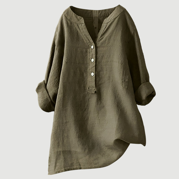 Gavienne Women's Lightweight and Comfortable Linen Blouse