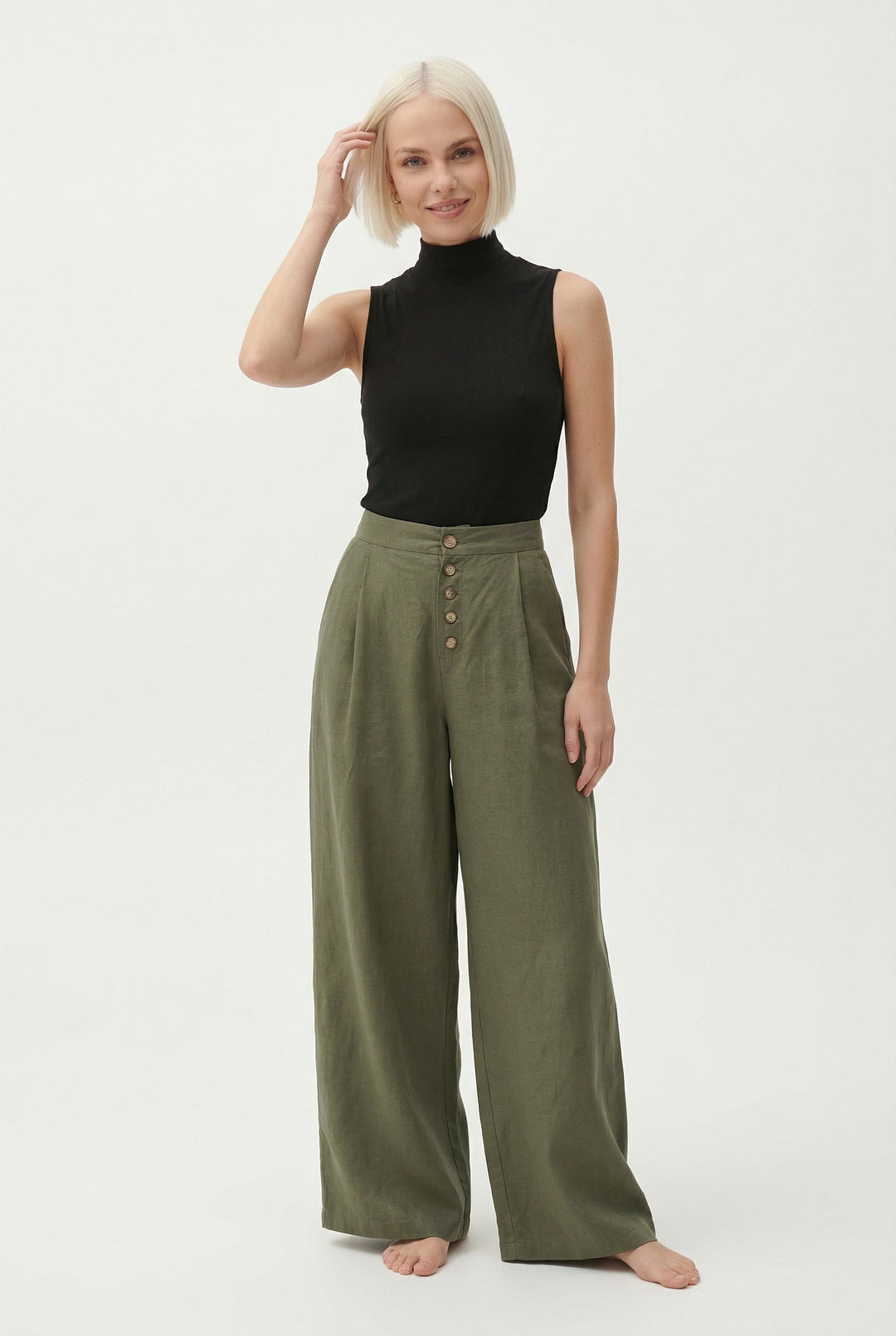 Everly Cotton Wide-Leg Pant