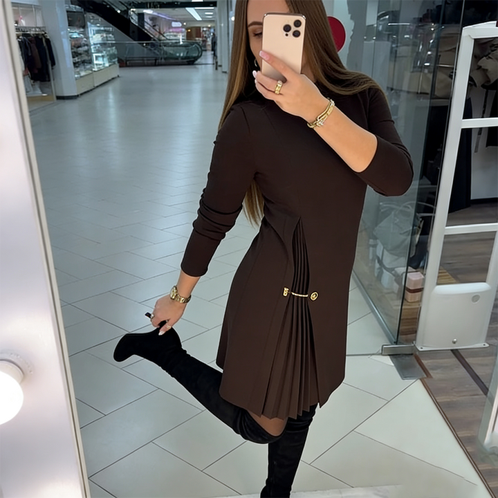 Sophie | Long Sleeve Pleated Dress