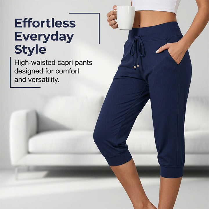 High-Waisted Drawstring Pocket Sweatpants