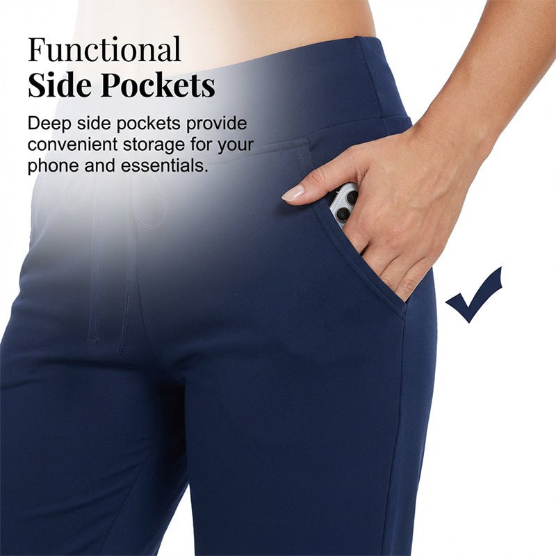 High-Waisted Drawstring Pocket Sweatpants