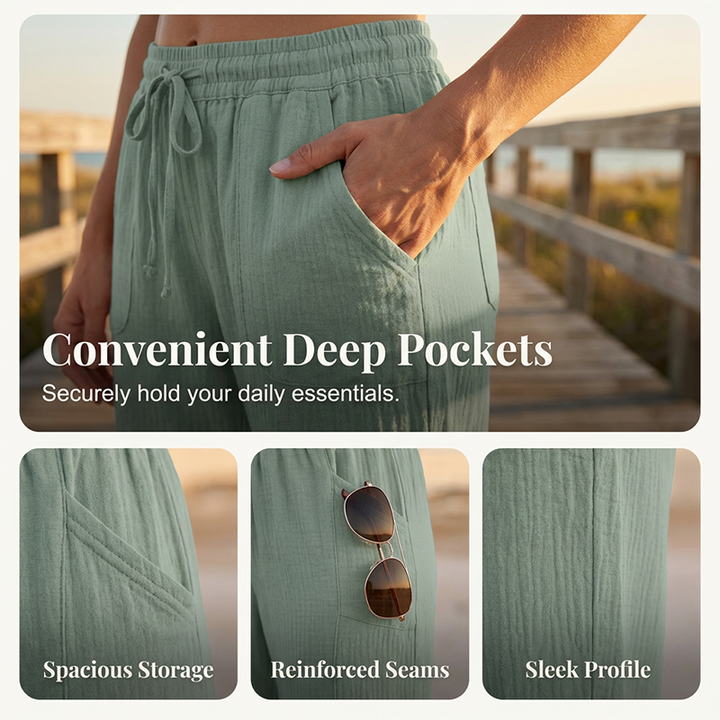 ⏰🔥LIMITED TIME 50% OFF! 👖 Women’s Solid-Color Pleated Cotton-Linen Cropped Pants – Lightweight, Breathable & Perfect for Casual Summer Outfits ✨🌿