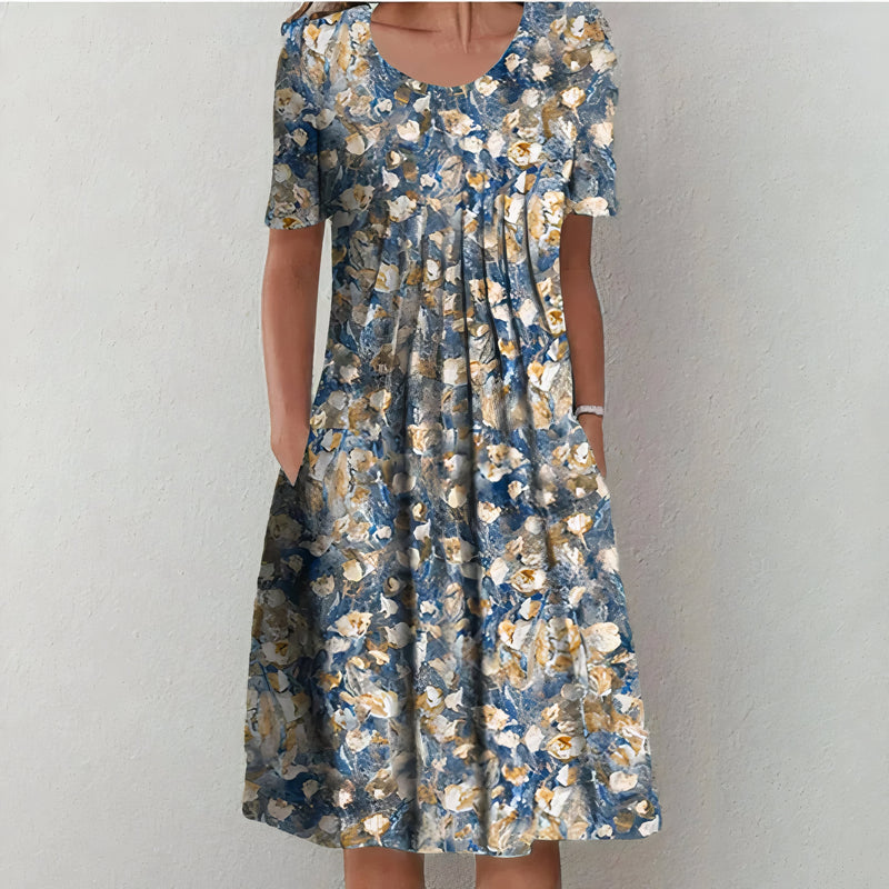 Nicola - Elegant Cotton Floral Dress
